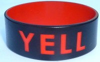 1" wristband with colored text